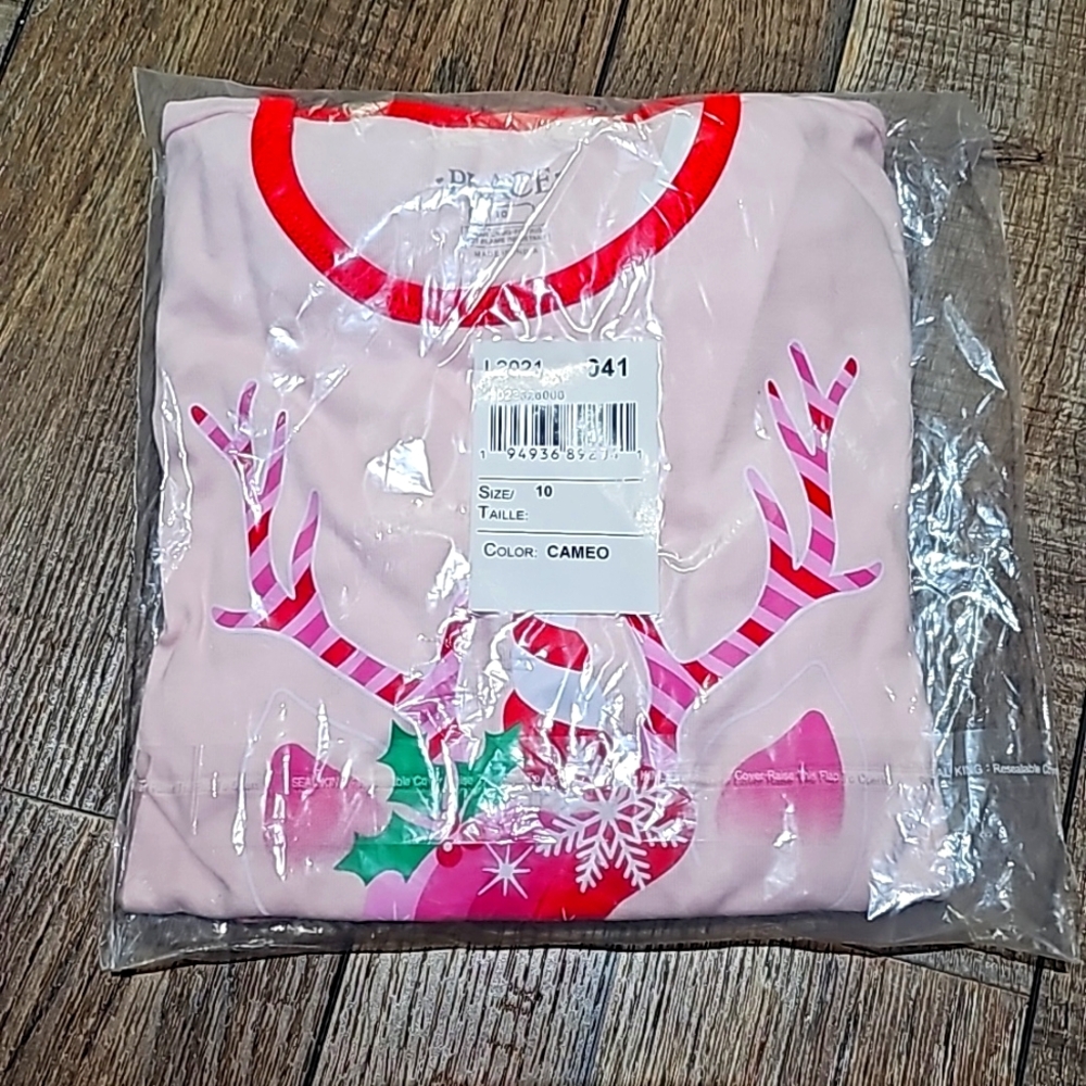 Christmas pajamas Pink unicorn deer size 10